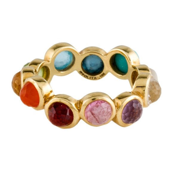 IPPOLITA 18K YELLOW GOLD MULTISTONE LOLLIPOP BAND RING